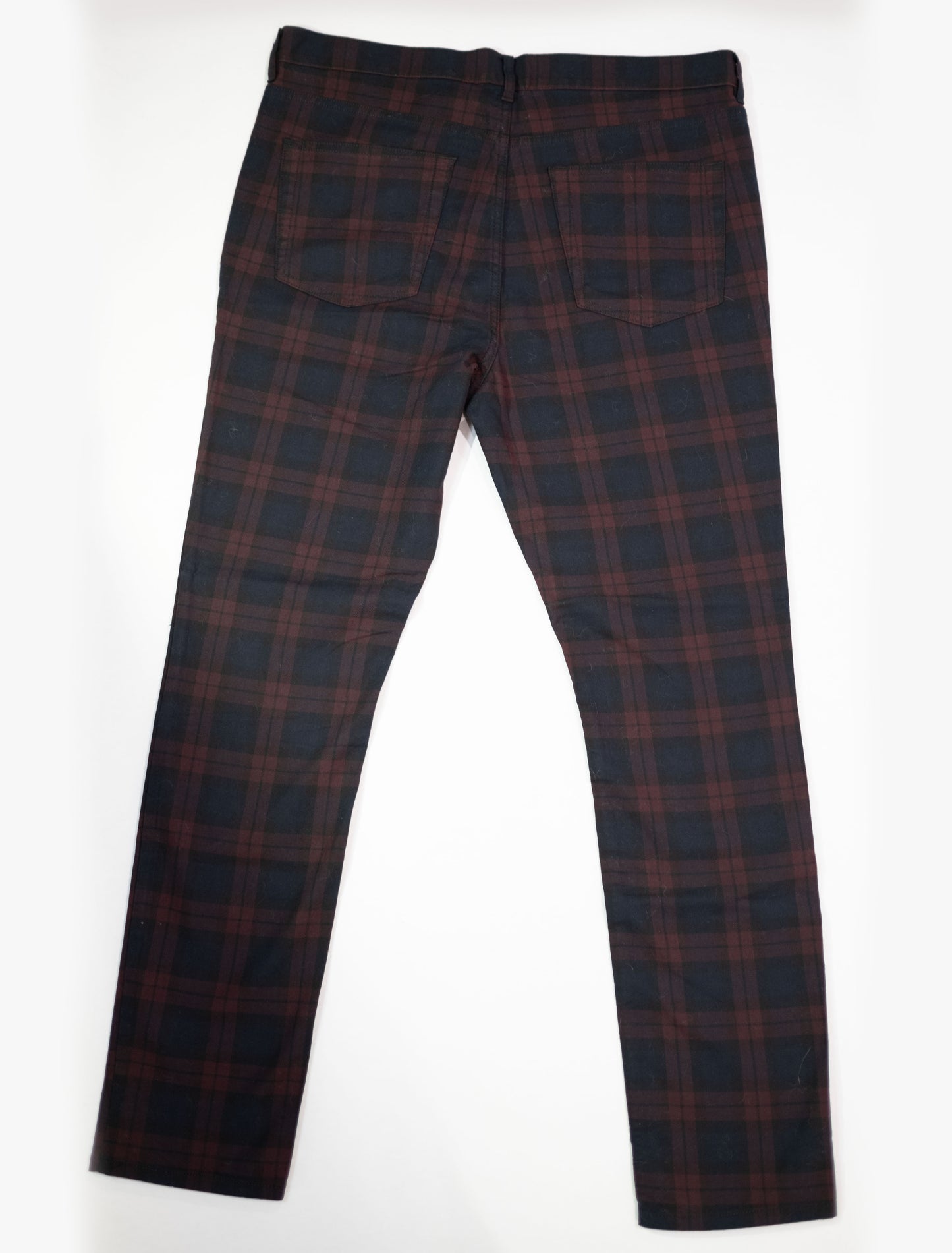 PLAID PATCHWORK PANTS MAROON (1 OF 1)